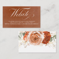 Terracotta Floral Wedding Website Card