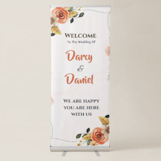 Terracotta Floral Wedding Welcome Banner