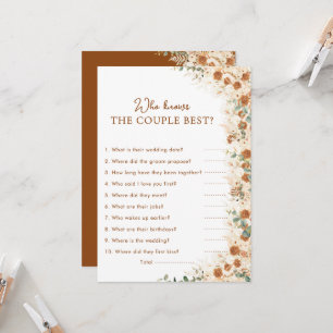 Terracotta Floral Who Knows the Couple Best Game