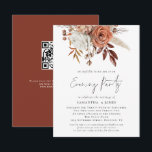 Terracotta Florals QR Code Wedding Evening Party Invitation<br><div class="desc">Terracotta Florals QR Code Wedding Evening Party. Beautiful autumnal florals are at the top. Add your QR code to your wedding website on the back or delete this if not required. Simply change the URL to the URL of your chosen page of your wedding website and the QR code in...</div>