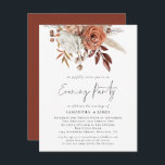 Terracotta Florals QR Code Wedding Evening Party Invitation<br><div class="desc">Terracotta Florals QR Code Wedding Evening Party. Beautiful autumnal florals are at the top. Add your QR code to your wedding website on the back or delete this if not required. Simply change the URL to the URL of your chosen page of your wedding website and the QR code in...</div>