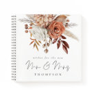 Terracotta Florals Wishes New Mr Mrs Guest Book