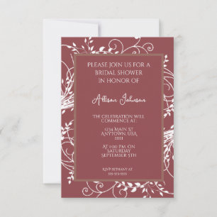 Terracotta Flourish Bridal Shower Invitation