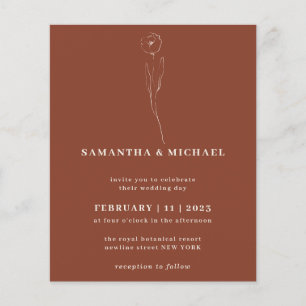 Terracotta Flower Botanical Wedding budget Flyer