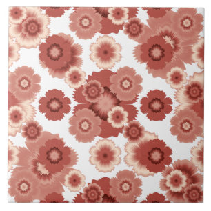 Terracotta Flower Pattern Tile
