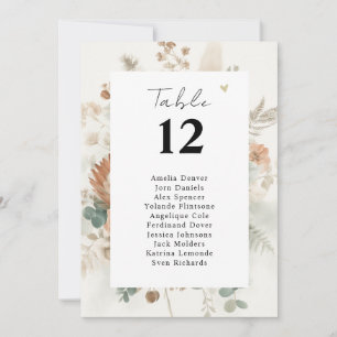 Terracotta Flower Table Number Seating Chart