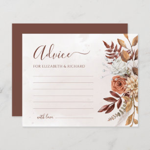 Terracotta Flowers Boho Fall Wedding Advice Card