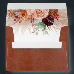Terracotta Flowers Pampas Grass Elegant Envelope<br><div class="desc">Terracotta orange and burgundy red flowers watercolor pampas grass envelopes</div>