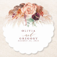 Terracotta Flowers Pampas Grass Elegant Tropical