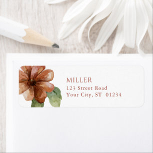 Terracotta Flowers Personalised Address