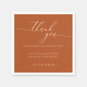 Terracotta Formal Earth Tone Decor Wedding Napkin