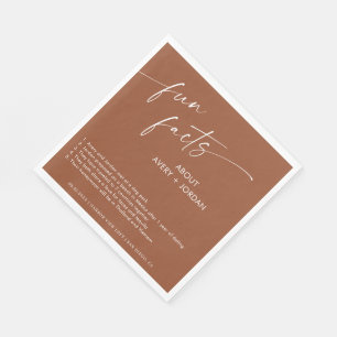 Terracotta Fun Facts Wedding Cocktail Napkins 