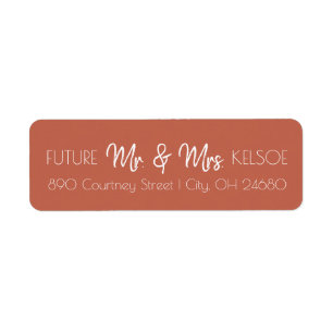 Terracotta Future Mr. & Mrs. Return Address Label
