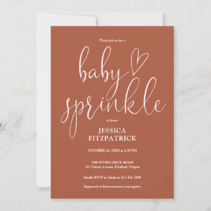 Terracotta Gender Neutral Baby Sprinkle Shower Invitation