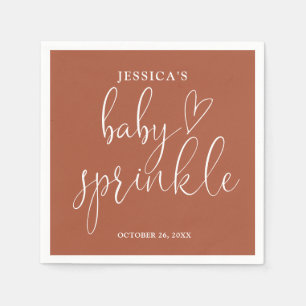 Terracotta Gender Neutral Baby Sprinkle Shower Napkin