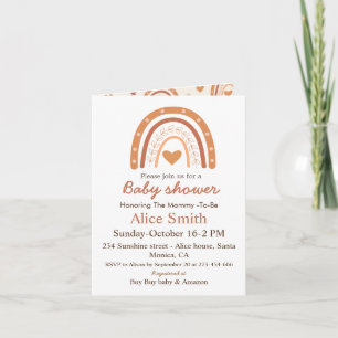 Terracotta Gender Neutral boho rainbow baby shower Invitation
