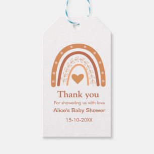 Terracotta Gender Neutral boho rainbow Thank You  Gift Tags