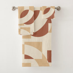 Terracotta geometry Seamless pattern Bath Towel Set