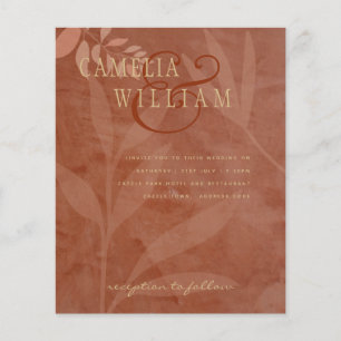 Terracotta Gold Fall Wedding Leaves Modern