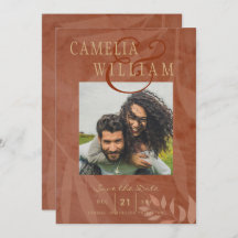 Terracotta Gold Fall Wedding PHOTO Save The Date