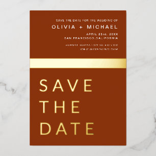 Terracotta Gold Save the Date Elegant