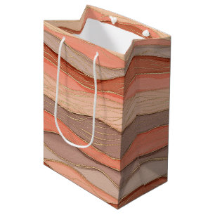 Terracotta Gold Vein Marble - Warm Luxury (10) Medium Gift Bag