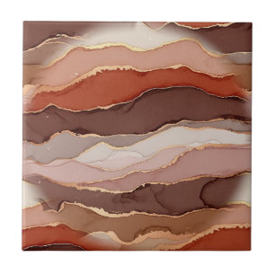 Terracotta Gold Vein Marble - Warm Luxury (1) Tile