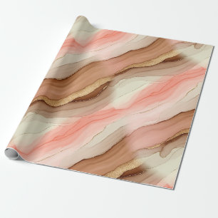 Terracotta Gold Vein Marble - Warm Luxury (2) Wrapping Paper