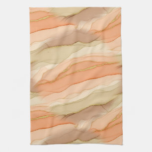 Terracotta Gold Vein Marble - Warm Luxury (3)      Tea Towel