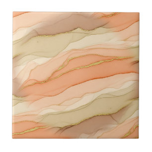 Terracotta Gold Vein Marble - Warm Luxury (3)      Tile