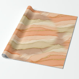 Terracotta Gold Vein Marble - Warm Luxury (3) Wrapping Paper