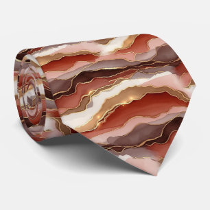 Terracotta Gold Vein Marble - Warm Luxury (7) Tie
