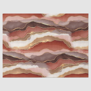 Terracotta Gold Vein Marble - Warm Luxury (7) Tissue Paper