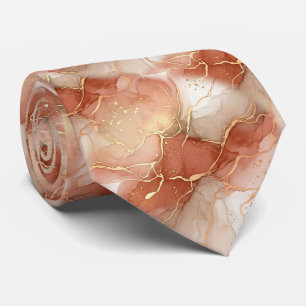 Terracotta Gold Vein Marble - Warm Luxury (9) Tie