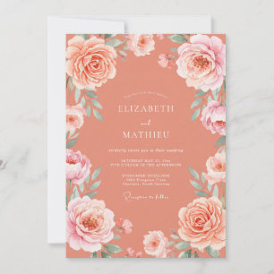 Terracotta Graceful Summer Wedding Invitation