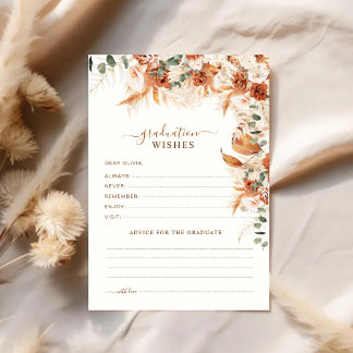 Terracotta Graduation Advice Cards | Boho Pampas