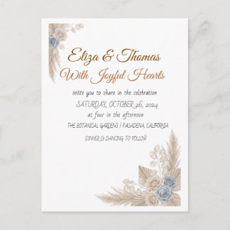 Terracotta & Greenery Geometric Boho Wedding Invit Postcard