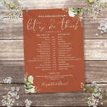 Terracotta Greenery Wedding Schedule Timeline Programme<br><div class="desc">This stylish terracotta greenery wedding schedule timeline can be personalised with your wedding details in chic typography. Designed by Thisisnotme©</div>