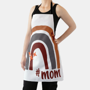 Terracotta Grey Bohemian Rainbow Personalised #mum Apron