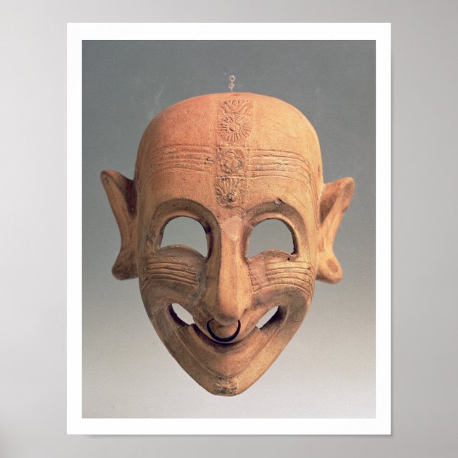Terracotta grinning mask from San Sperate, 6th-5th Poster (Front)