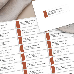 Terracotta Guest Address Labels for 30 Invitations