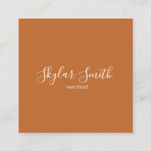 Terracotta Hair Stylist Salon Minimalist Square Business Card
