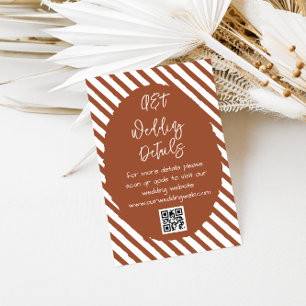 Terracotta Hand Drawn Wedding Details Enclosure Card