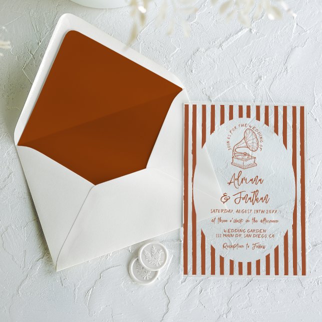 Terracotta Hand Painted Wedding Acrylic Invitations (Creator Uploaded)
