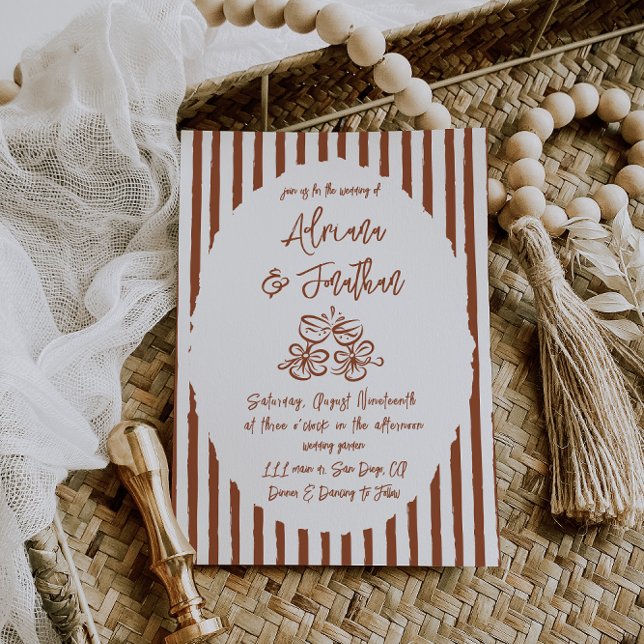 Terracotta Hand Painted Wedding Invitation (Creator Uploaded)