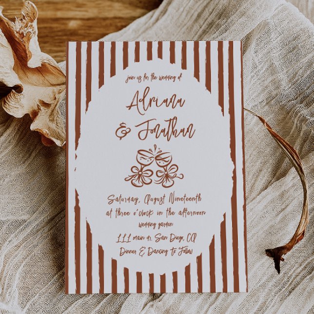 Terracotta Hand Painted Wedding Invitation (Creator Uploaded)