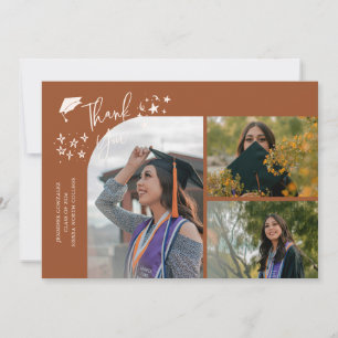 Terracotta Hand Written Thank You Multi Photo Announcement