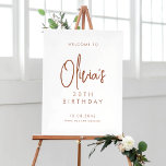 Terracotta Handwritten 30th Birthday Welcome Poster<br><div class="desc">Welcome guests to your event with this customisable boho birthday party welcome sign. It features a handwritten script and simple typography. Personalise this minimalist 30th birthday welcome sign by adding your own event details. The texts are fully editable for any event. This terracotta birthday welcome sign is perfect for any...</div>