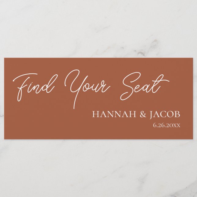 Terracotta Hanging Seating Chart Welcome Header (Front)
