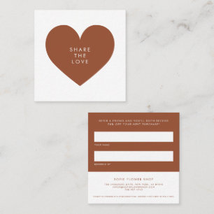 Terracotta Heart Minimalist Share the Love Referral Card